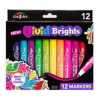 Cra-Z-Art - Marqueurs Vivid - Paquet de 12-Marqueurs vifs Cra-Z-Art. Que vous travailliez sur un projet de bricolage ou que vous ajoutiez simplement de la couleur à vos dessins, ces marqueurs sont l'outil parfait
