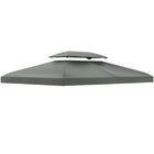 Outsunny - Toit de rechange pour pavillon 13 pi L x 10 pi l, 2 niveaux, couverture supérieure UV, jardin, terrasse, extérieur, gris foncé (SEULEMENT LE HAUT)-Excellente addition à tout espace extérieur, comme le jardin, le parc et la terrasse  