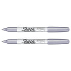 Sharpie - Marqueurs indélébiles métalliques − Pointe fine − Argentés − Paquet de 2-Encre métallique opaque et permanente sans le tracas d'un marqueur à redressement