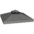 Outsunny - Toile de remplacement pour gazebo 10 pi L x 10 pi l avec trous de drainage, 370g/㎡, UPF30+, COUVERTURE SUPÉRIEURE SEULEMENT, gris foncé-Convient UNIQUEMENT aux tonnelles de 10' x 10' (3 x 3 m), Outsunny 100110-076, série 01-0153. Veuillez regarder attentivement l'image des dimensions du produit et mesurer le cadre de votre tonnelle pour assurer un bon ajustement