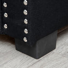 HOMCOM - Banc ottoman de rangement moderne rembourré à dessus relevable - gris foncé-Matériau : tissu coton polyester, pieds en plastique 