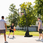 Soozier – Panier de basketball ajustable de 9,6 à 11,5 pi avec panneau et base lestée-Structure en acier solide et panneau arrière en PC – robuste et durable
