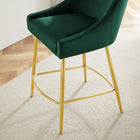 Modway - Discern Performance Velvet Tabouret de comptoir - Vert-Rembourrage en mousse dense