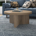 Hudson&Canal - Table basse ron Holm 32" de largeur - Chêne gris vieilli-Dimensions du produit : 32" L x 32" l x 15" H
