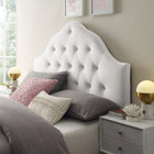 Modway - Sovereign Touffe de diamant Performance Velvet Tête de lit Queen, Blanc-Luxueuse tête de lit reine