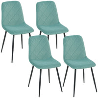 HOMCOM - Chaises de salle à manger avec pieds en métal pour cuisine - vert - ensemble de 4-Livré en ensemble de 4 pièces, idéal pour les familles 
