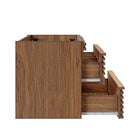 Modway - Render Fixation murale de 30" Armoire de toilette de salle de bain (lavabo non inclus) - Noyer-Tiroirs à extension complète