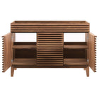Modway - Render 48" Meuble de toilette de salle de bain compatible double lavabo (non inclus) - Noyer-Bassin d’évier et installations non inclus