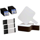 Flipside Products - Palette de réponses rectangulaire effaçable à sec avec stylo, jeu de gommes - 8 po x 9,75 po - paquet de 12-L'ensemble comprend 12 palettes, 12 gommes à feutrer et 12 stylos noirs effaçables à sec