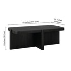 Hudson&Canal - Table basse rectangulaire Laguna de 114 cm de large, finition grain noir-Dimensions du produit : 45" L x 24" l x 15" H