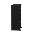 PrepacMC – Commode à 5 tiroirs Sonoma, 45 1/4 po, noir-Dotés de bords supérieurs courbes, d’un panneau de base arqué et de poignées solides en nickel brossé