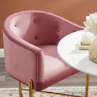 Modway - Savour Touffe Performance Velvet Tabouret de bar - Rose poussiéreuse-Base en acier inoxydable doré
