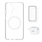 AXS - Ensemble de départ - Ultra Clear, protecteur d'écran et chargeur 30W pour Samsung Galaxy S26-Étui résistant aux chutes avec des poches d’air absorbant les chocs 