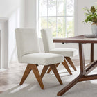 Modway - Lyra Tissu Boucle Fauteuil d’appoint de la salle à manger Ensemble de 2 - Ivoire-Tissu boucle Tissu Rembourrage