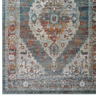 Modway - Tribute Médaillon fleural vintage vieilli Camellia Tapis de comédie 8 pi l x 10 pi L - Multicolore-Résistant aux taches / Facile à nettoyer