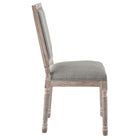 Modway - Court Tissu rembourré Fauteuil d’appoint de salle à manger Ensemble de 2 - Gris clair-Livré entièrement assemblé