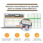 Horloge perforée uPunch sans calcul avec cartes, clés, support et rubans-Le temps est poinçonné sur la carte