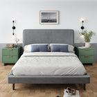 Manhattan Comfort - Table de nuit moderne Granville 18,11" à 2 tiroirs - Vert sauge - Lot de 2-Comprend 2 tiroirs à extension totale avec tiroir supérieur conçu avec des lignes nervurées verticales en bois massif