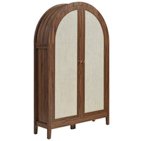 Modway - Calista 63 po voûté Armoire de rangement avec bureau pliant - Noyer-Silhouette voûtée