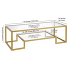 Hudson&Canal - Table basse rectangulaire Athena 54" L - Laiton-9