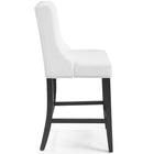Modway - Baron Imitation cuir Tabouret de comptoir - Blanc - Ensemble de 2-Pieds en caoutchouc massif
