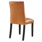Modway - Duchess Bouton touffé Cuir végane Chaise à manger - Tan-Capacité de poids de la chaise : 286 lb.