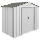 Outsunny - Abri de jardin 7' x 4' avec fondation au sol, argenté-Espace de rangement spacieux pour les outils de jardin, l'équipement d'entretien des pelouses, les fournitures et plus encore