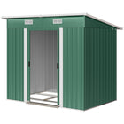 Outsunny - Abri de jardin extérieur, avec portes verrouillables, vert-Structure robuste avec des parois renforcées et un revêtement résistant à la rouille 
