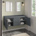 Modway - Render 48" Meuble de toilette de salle de bain compatible double lavabo (non inclus) - Gris-MDF et panneau de particules