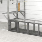 PawHut - Tunnel pour chat d’extérieur, enclos extensible pour animaux avec 3 portes - gris-Couleur : Gris 
