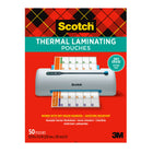 Scotch - Pochettes de plastification thermique effaçables à sec – 50 unités-Idéal pour les œuvres d'art, les panneaux, les dépliants, les horaires, les certificats et autres documents fréquemment utilisés à la maison, au bureau ou en classe.