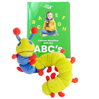 The Calm Caterpillar - Calmee la chenille et Calmee respire avec le livre ABC-Calmee, l'outil de respiration en peluche douce, permet aux enfants de vivre une expérience sensorielle tout en pratiquant la respiration