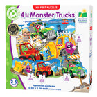 University Games - The Learning Journey My First Puzzle: 4-in-a-box: Monster Trucks -  Jeu d’Association Amusant Sur Le Thème Des Monster Trucks - Puzzle De Reconnaissance Des Monster Trucks Pour Enfants-Développe les compétences tactiles, motrices, de réflexion et d’apprentissage
