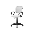 Monarch Specialties - 7261 Chaise De Bureau Multi-Position- Meche Blanc -Chaise de bureau pour jeunes avec dossier à hauteur moyen, des accoudoirs fixes, et un tissu respirant de maille polyester en blanc