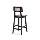 Manhattan Comfort - Versailles tabouret de comptoir style industriel chic 15,75" - noir et cannage naturel - lot de 2-Livré chez vous entièrement assemblé ! Aucun assemblage requis