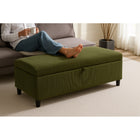 Brassex - Torin Ottoman de rangement - vert-Espace de rangement intérieur spacieux