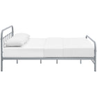 Modway - Maisie Acier inoxydable Cadre de lit queen-lit, Gris-Capsules de pied non marquées