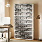 HOMCOM - Armoire de rangement multimédia à 9 niveaux - 68.9 po H - blanc-Design mince économisant de l’espace au sol tout en maximisant le rangement vertical