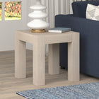 Hudson&Canal - Table d'appoint carrée Langston 22 po de largeur - Blanc aulne-Finition en blanc aulne aspect bois