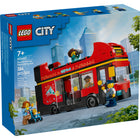 LEGO - City Bus touristique rouge à deux étages - 384 pièces-Bus touristique rouge à deux étages LEGO City pour garçons et filles âgés de 7 ans et plus