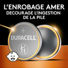 Duracell - 2032 pile bouton lithium - paquet de 4-PILES LONGUE DURÉE CONÇUES POUR LA FIABILITÉ : Les piles boutons au lithium Duracell CR2032 de 3 volts offrent une puissance et une performance longue durée sur lesquelles vous pouvez compter pour les appareils domestiques ou en déplacement, comme les clés intelligentes, les télécommandes, les Apple AirTag®, les bougies sans flamme, les caméras sans fil, les thermomètres, les glucomètres, les jouets et plus encore