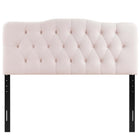 Modway - Annabel Touffe de diamant Performance Velvet Tête de lit King, Rose-Hauteur ajustable de 45 » à 52,5 »