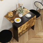 HOMCOM - Table à manger pliante à abattant pour 2-4 personnes - brun rustique et noir-Se range avec seulement une empreinte de 10,6 po de largeur