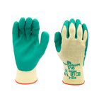 Atlas - Gants en latex de caoutchouc naturel à prise en main optimale - Doublure polycoton - Vert/Jaune - Taille M-Doublure en tricot poly/coton sans couture de calibre 10