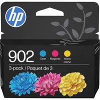 HP 902 Ens. 3 cartouches d'encre cyan, magenta et jaune d'origine (T0A38AN)-Couleurs: Cyan, magenta, jaune