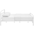 Modway - Maisie Acier inoxydable Cadre de lit queen-lit, Blanc-Capsules de pied non marquées