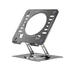Uncaged Ergonomics - Support pivotant et réglable pour ordinateur portable et téléphone RISE - Argent-Le support pivotant pour ordinateur portable soulève les ordinateurs portables d'environ 7,5 pouces du bureau.