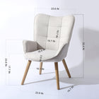 Homy Casa - Chaises d'accueil pour bureau - Tissu beige-Les accoudoirs légèrement courbés augmentent le confort d'assise.