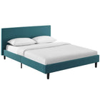 Modway - Anya Tissu Lit plein, Sarcelle-Rembourré dans un tissu polyester
