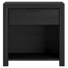 Hudson&Canal - Table de chevet rectangulaire Clara 24 po, grain noir-Il est doté d'un tiroir à glissières douces et d'un espace de rangement ouvert à compartiments